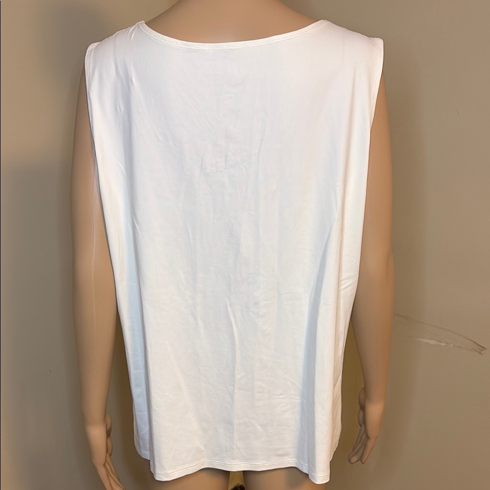 Ruby Rd Cream Asymmetrical Embellished Tank Top - Picture 3 of 6